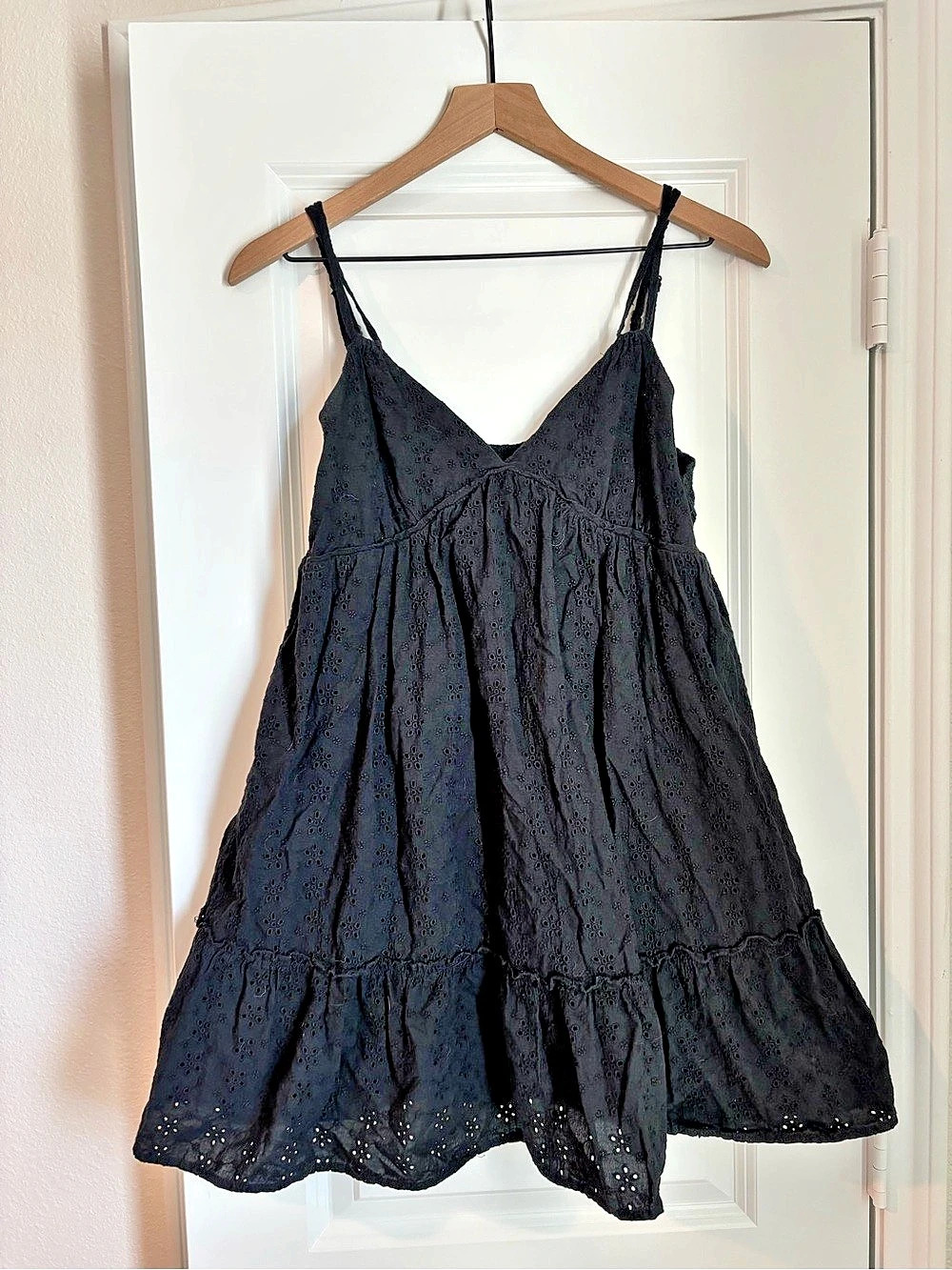 Wild Fable Eyelet Mini Dress in Black
